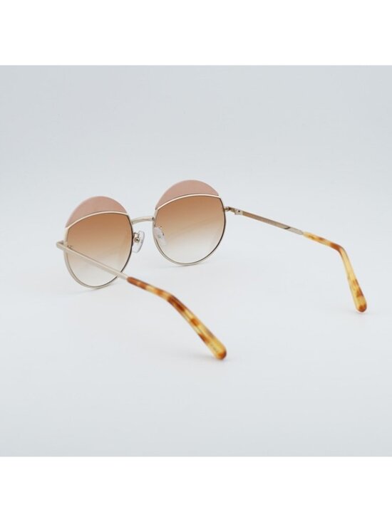 Loewe LW40007U 33F Sunglasses Gold/Pink Leather Round Frame main image 4